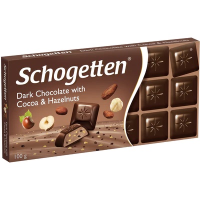 Schogetten Dark Chocolate with Cocoa & Hazelnuts 100g