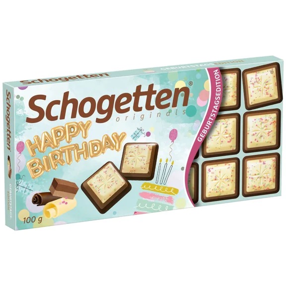 Läs mer om Schogetten Happy Birthday Chocolate 100g