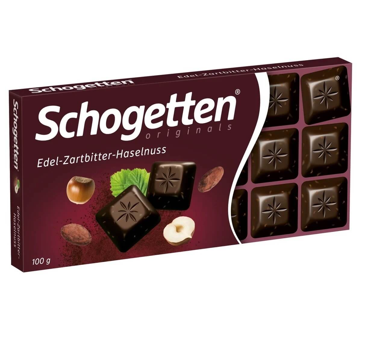 Läs mer om Schogetten Dark Chocolate with Hazelnuts 100g