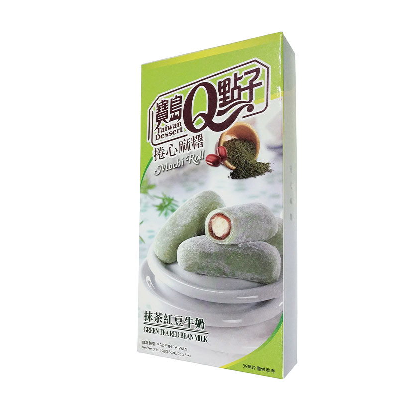 Läs mer om Taiwan Dessert - Mochi Roll Green Tea Azuki 150g