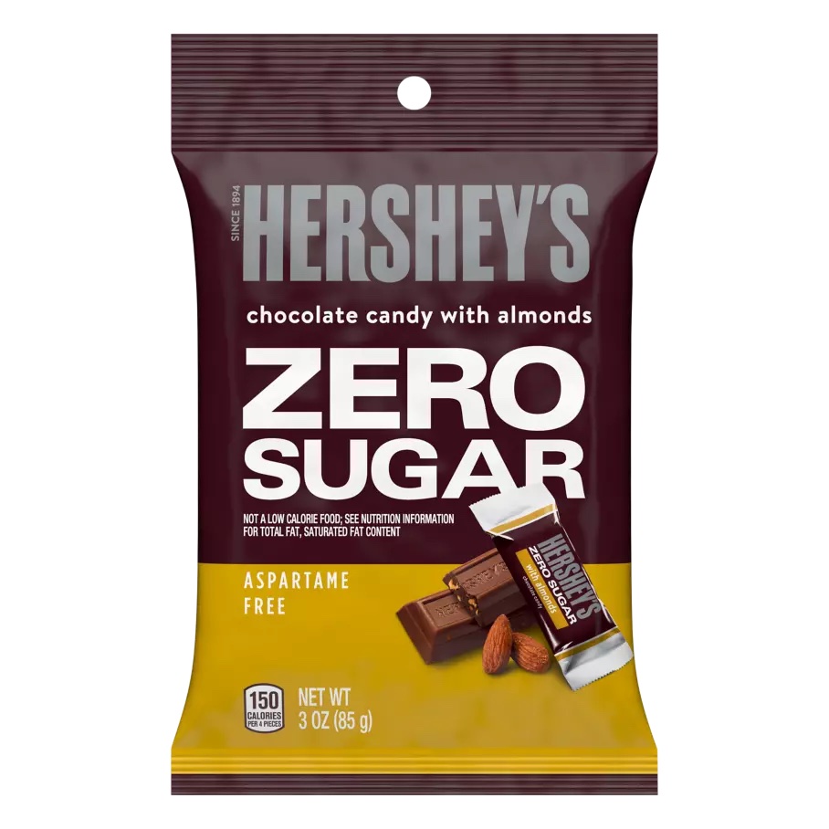 Läs mer om Hersheys Zero Sugar Chocolate with Almonds 85g