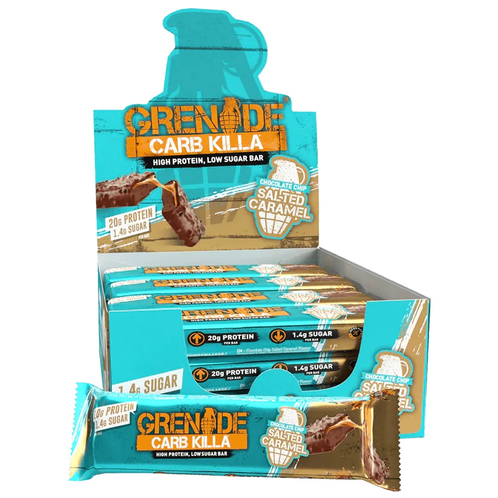 Läs mer om Grenade Protein Bar - Chocolate Chip Salted Caramel 60g x 12st