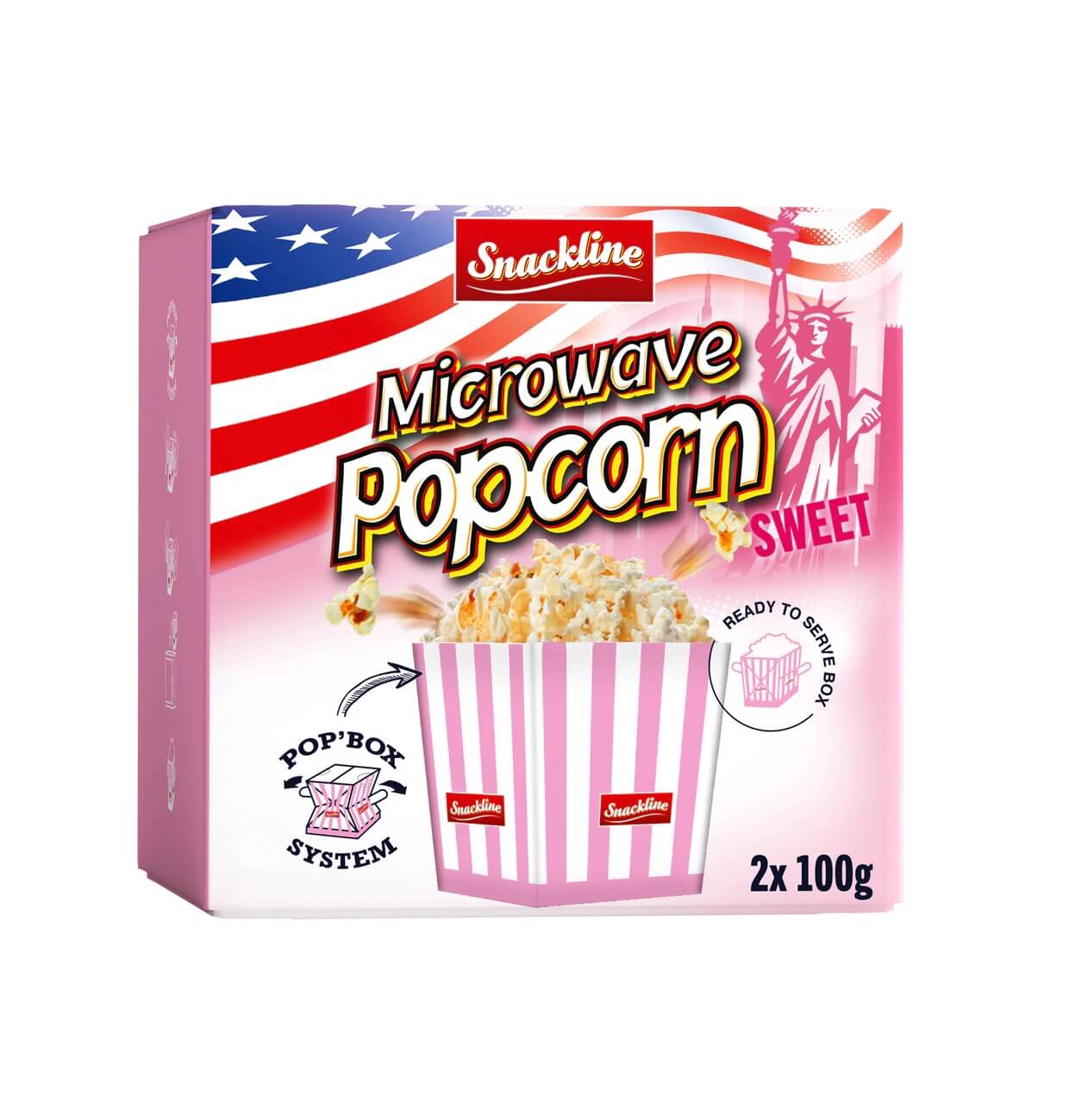 Läs mer om Snackline Microwave Popcorn Sweet 2-Pack 200g