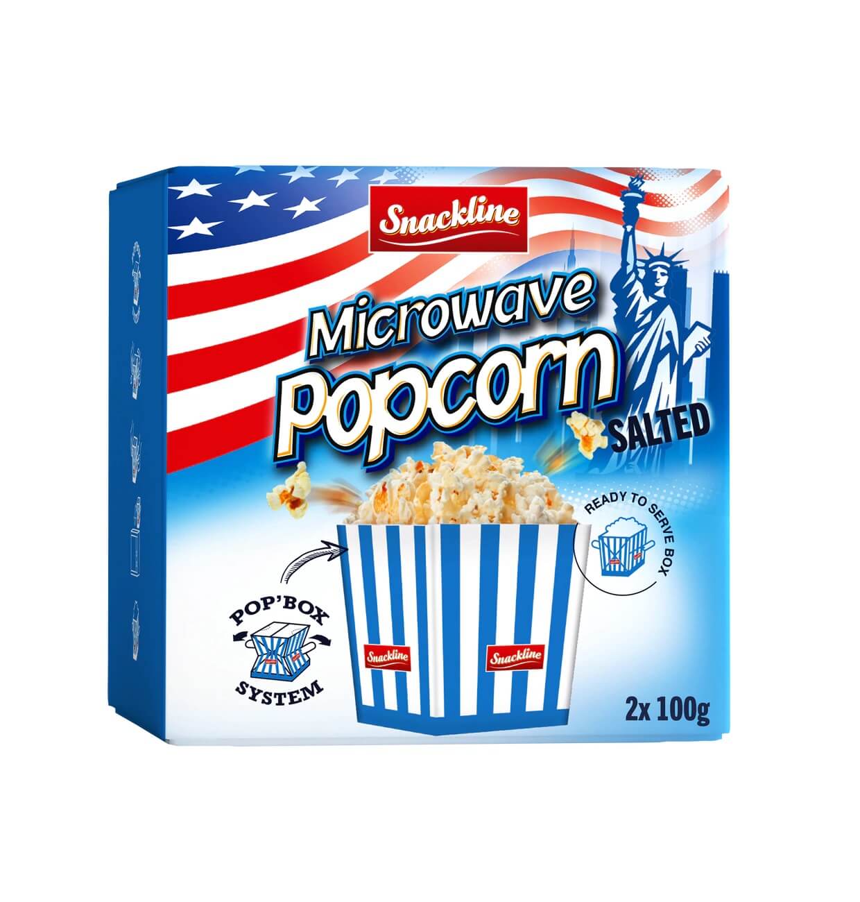Läs mer om Snackline Microwave Popcorn Salted 200g
