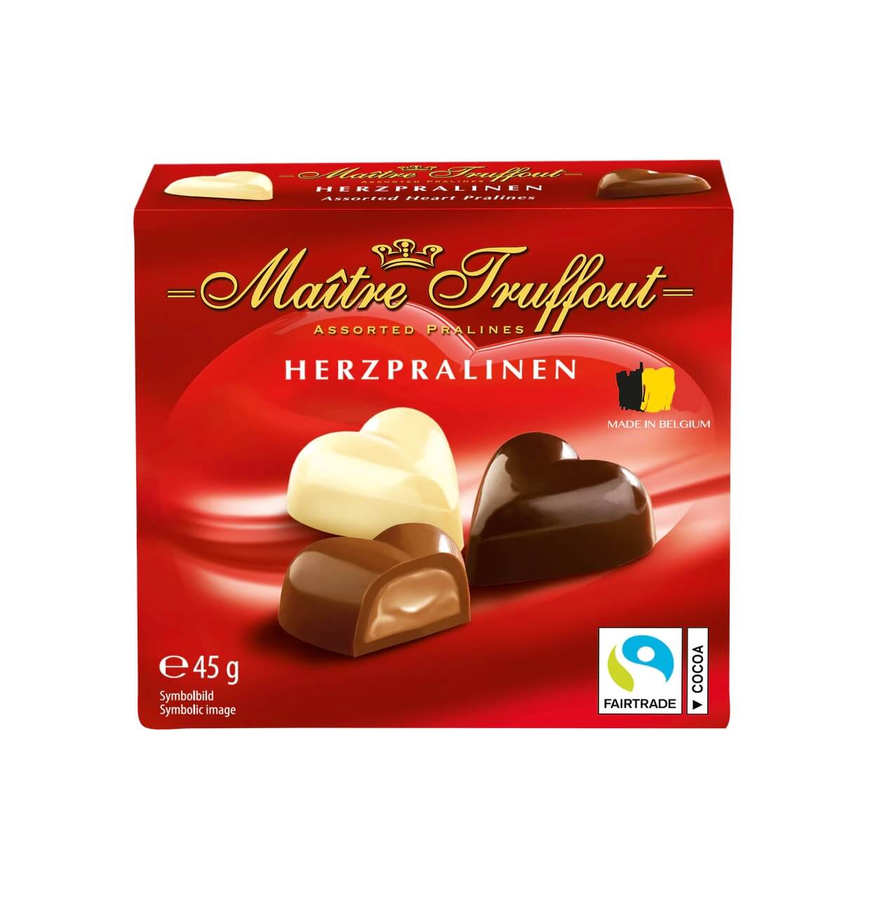 Läs mer om Maitre Truffout Mini-Belgian Heart Pralines 45g