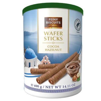 Läs mer om Feiny Biscuits Wafer Rolls with Chocolate Hazelnut Cream 400g