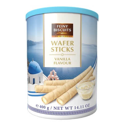 Läs mer om Feiny Biscuits Wafer Rolls with Vanilla Cream 400g