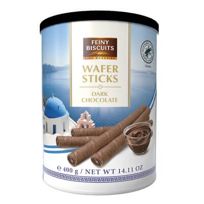 Läs mer om Feiny Biscuits Wafer Rolls with Dark Chocolate Cream 400g