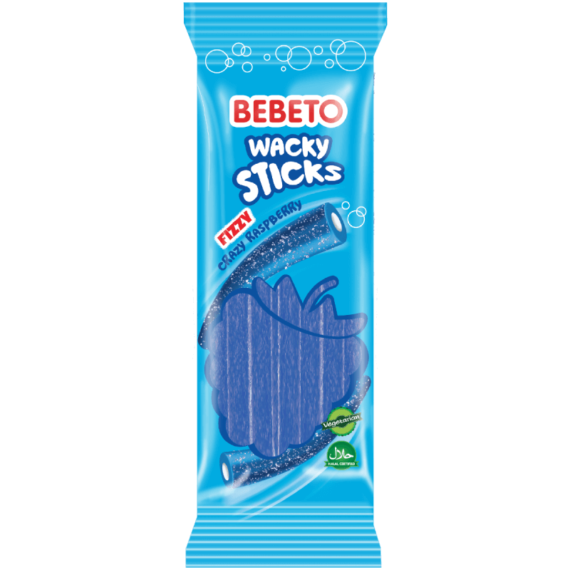 Bebeto Wacky Sticks - Fizzy Raspberry 180g(BF:2024-10-28)