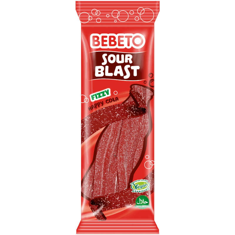 Läs mer om Bebeto Sour Blast - Fizzy Cola 180g