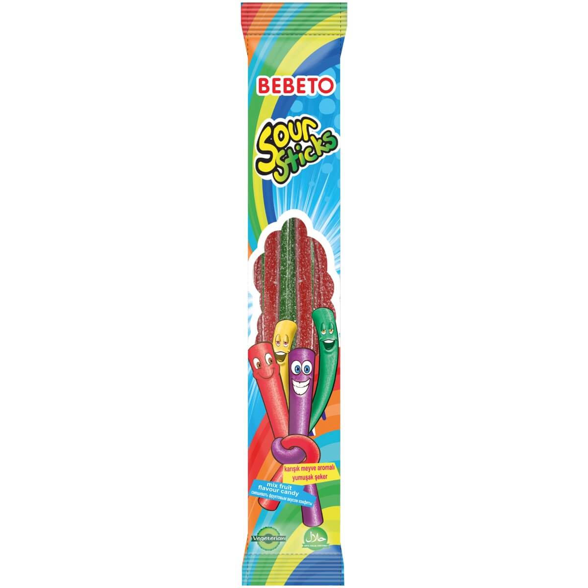 Läs mer om Bebeto Sour Stick - Fruit Mix 35g