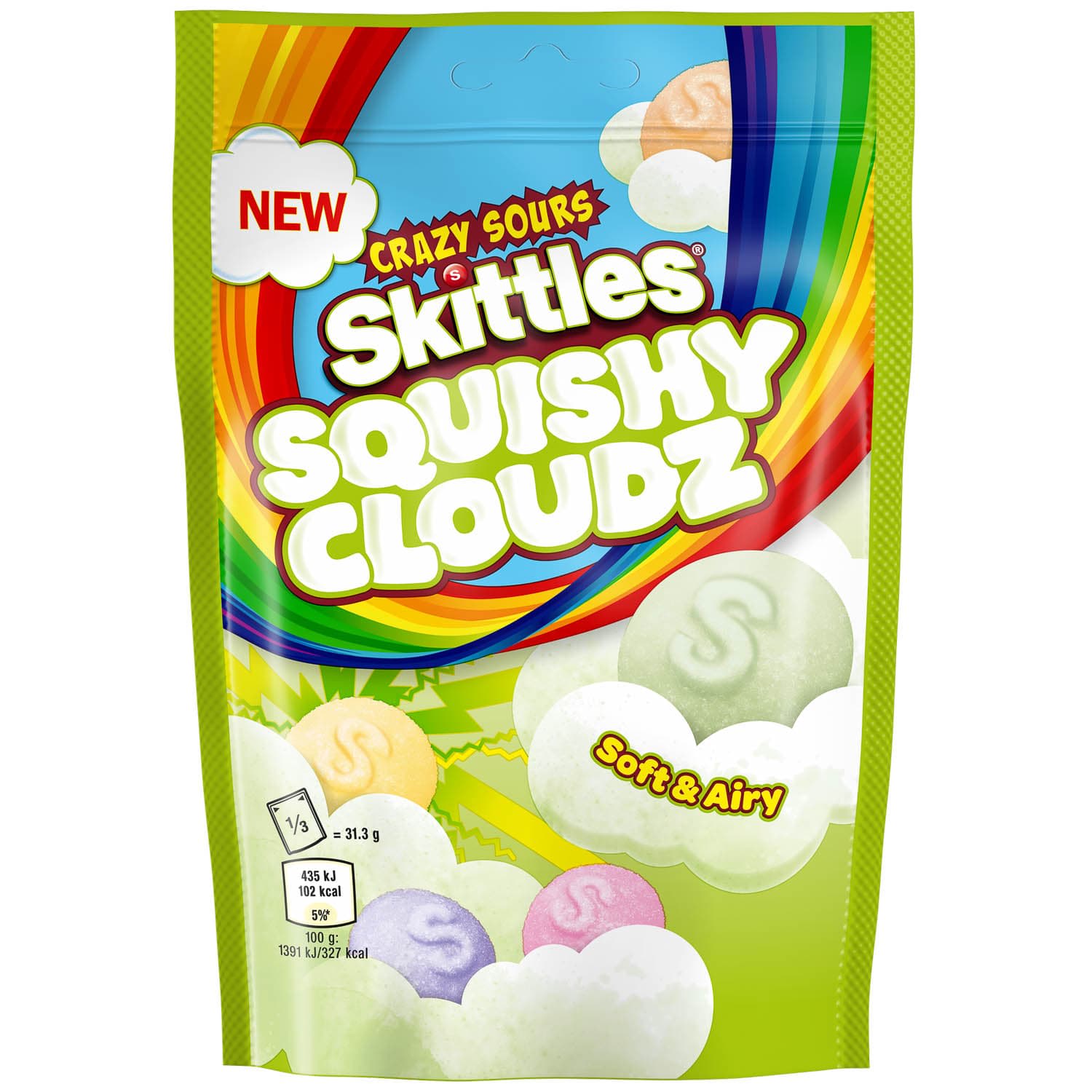 Läs mer om Skittles Squishy Cloudz Sourz 94g