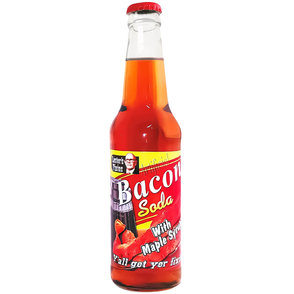 Läs mer om Rocket Fizz Lesters Fixins - Bacon with Maple Syrup Soda 355ml