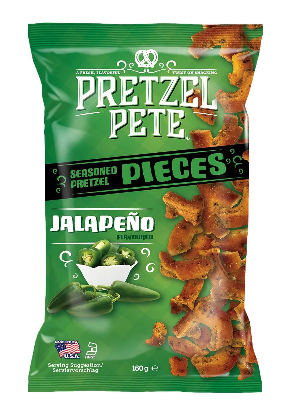 Pretzel Pete Jalapeno 160g