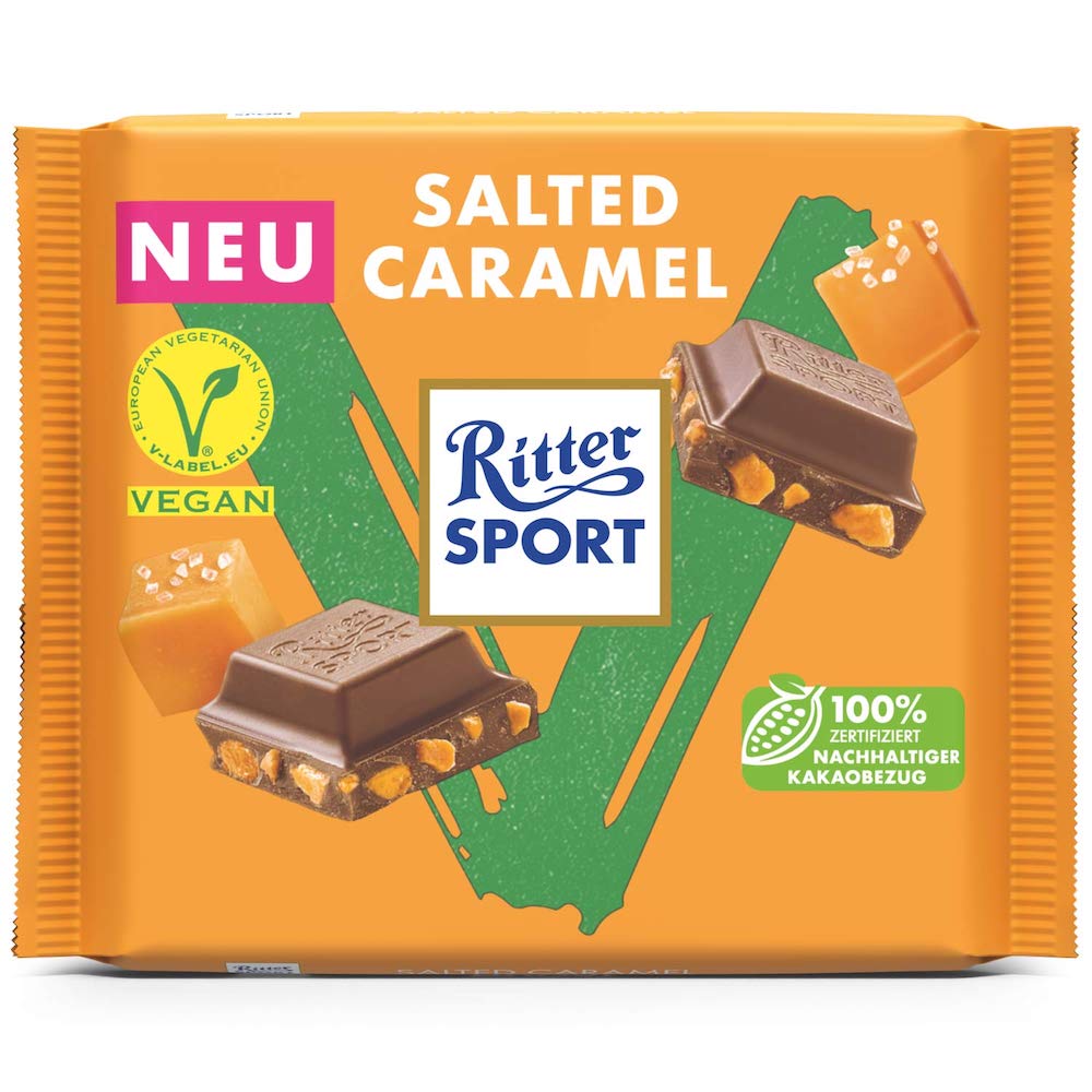 Läs mer om Ritter Sport - Vegan Salted Caramel 100g