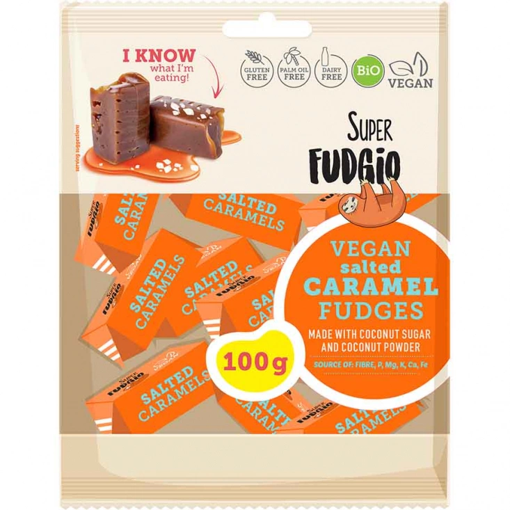 Läs mer om Super Fudgio Ekologisk Salted Caramel Vegan 100g