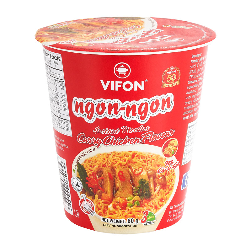 Vifon Instant Noodle Cup - Curry Chicken Flavour 60g