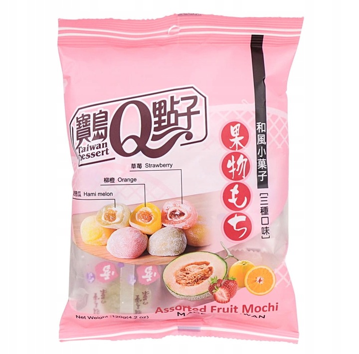 Taiwan Dessert Mini Mochi Assorted Fruit 120g