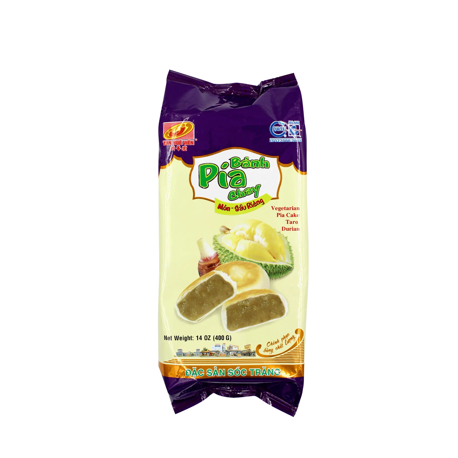 Tan Hue Vien Pia Cake - Durian & Taro 400g(BF:2025-10-10) | Asiatiska Produkter - Asiatiska Snacks | Gottegrisen