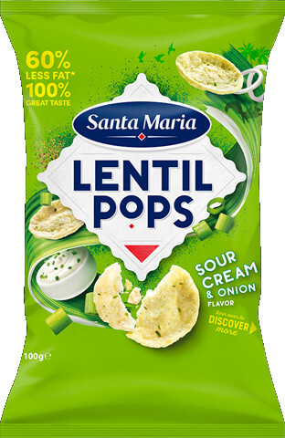 Läs mer om Santa Maria Lentil Pops Sourcream & Onion 100g