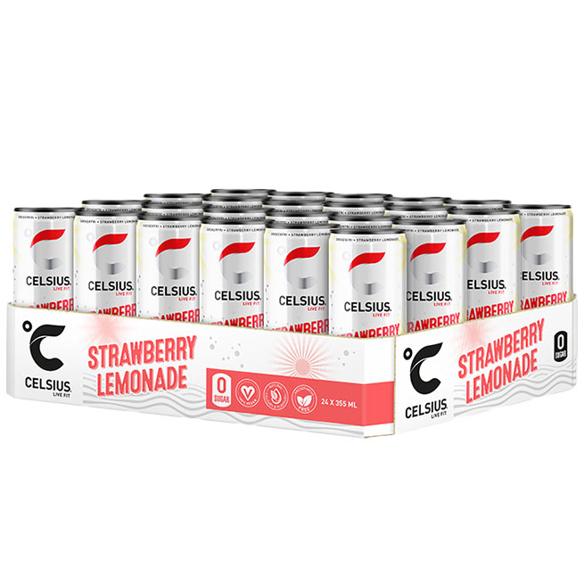 Läs mer om Celsius Strawberry Lemonade 355ml x 24st