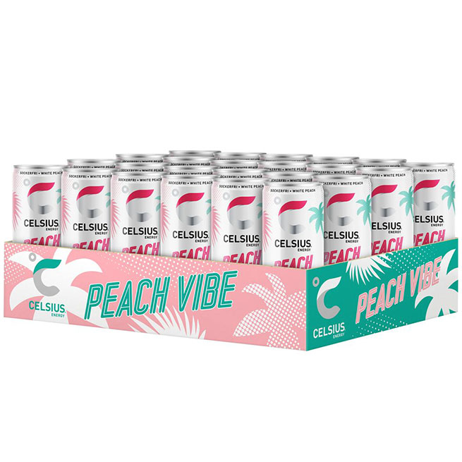 Läs mer om Celsius Peach Vibe 355ml x 24st