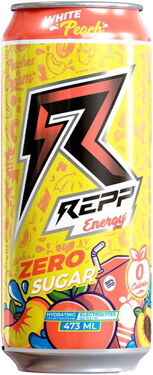 REPP Energy White Peach 473ml