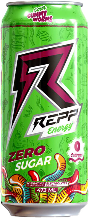 REPP Energy Sour Gummy Worms 473ml