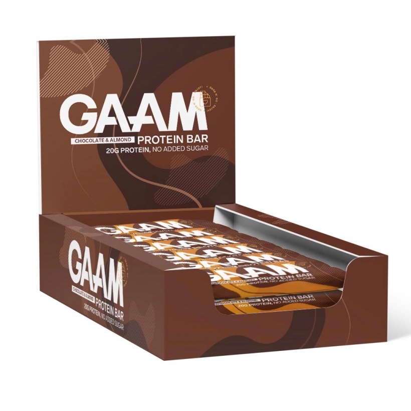 Läs mer om GAAM Protein Bar Chocolate & Almond 55g x 12st