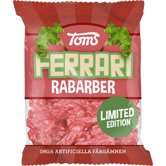 Läs mer om Toms Ferrari Rabarber Limited Edition 120g