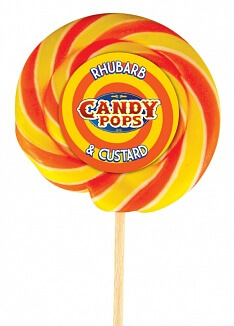 Läs mer om Candy Pops - Rhubarb & Custard 75g