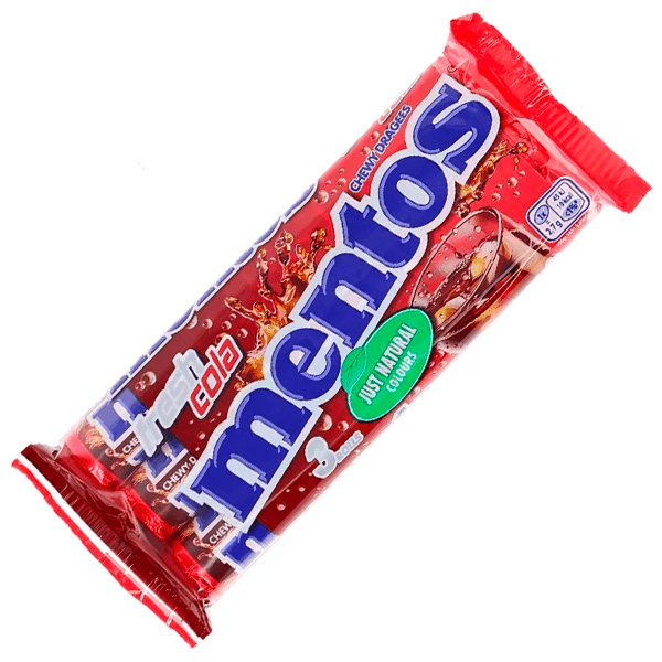 Läs mer om Mentos Rulle Fresh Cola 3-pack 113g