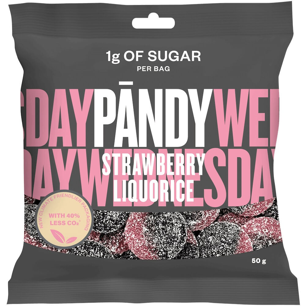Läs mer om Pandy Candy Strawberry/Liquorice 50g
