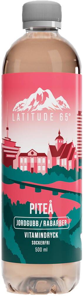 Läs mer om Latitude 65 Vitamindryck - Piteå Jordgubb/Rabarber 50cl