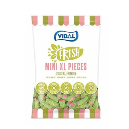 Läs mer om Vidal Mini XL Pieces Sour Watermelon 80g