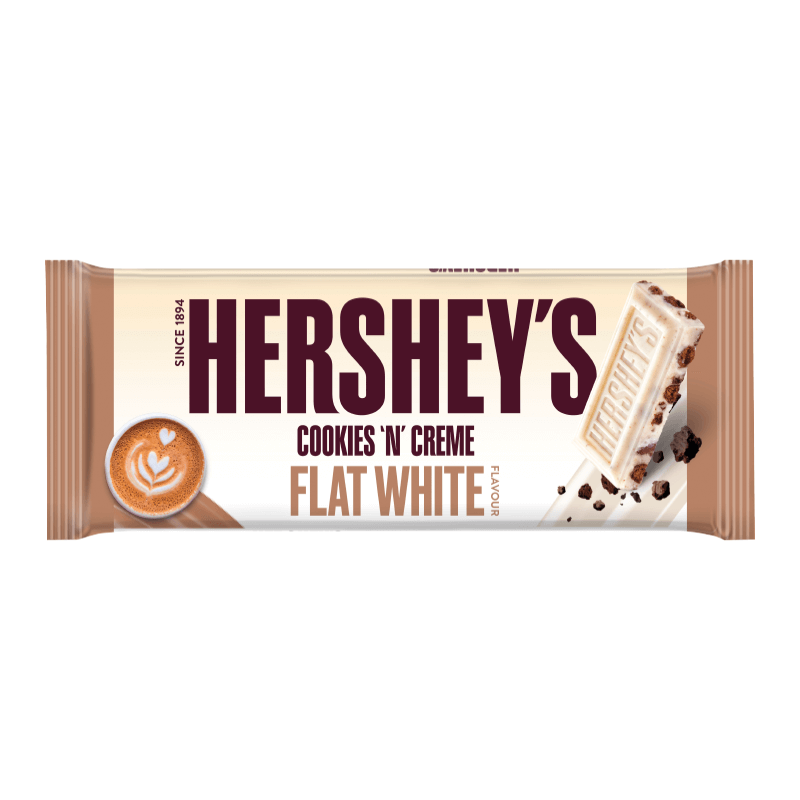 Läs mer om Hersheys Cookies n Creme Flat White 90g