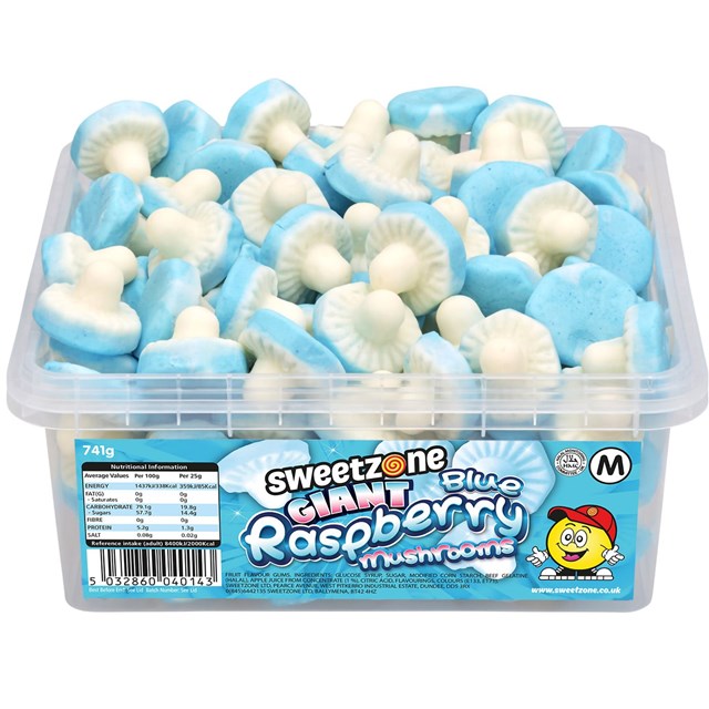 Sweetzone Tubs Giant Blue Raspberry Mushrooms 741g