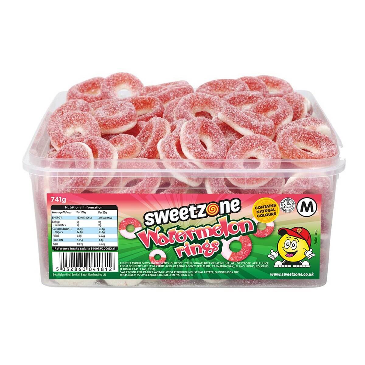 Läs mer om Sweetzone Tubs Watermelon Rings 741g