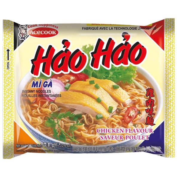 Läs mer om Hao Hao Instant Noodles Chicken Flavour 74g