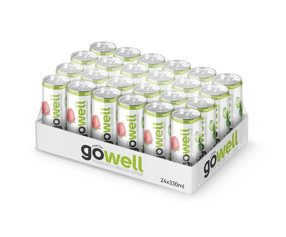 Läs mer om Gowell Raspberry Strawberry Mint 33cl x 24st