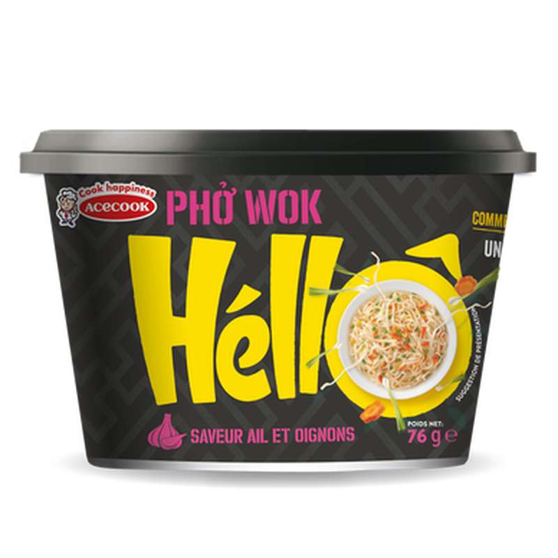 Acecook Rice Noodle Wok - Garlic & Onion Flavour 76g