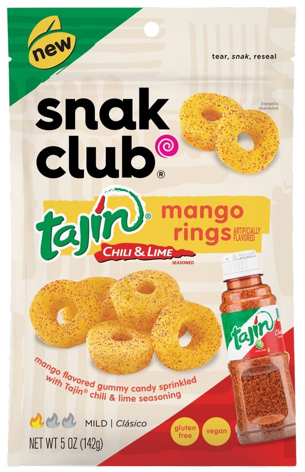Läs mer om Snak Club Tajin Chili Lime - Mango Rings 142g