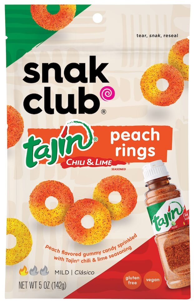 Läs mer om Snak Club Tajin Chili Lime - Peach Rings 142g