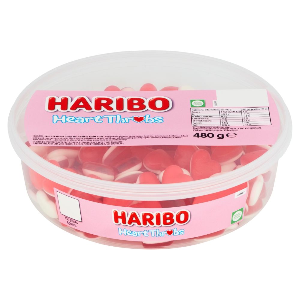 Läs mer om Haribo Tubs Heart Throbs 480g