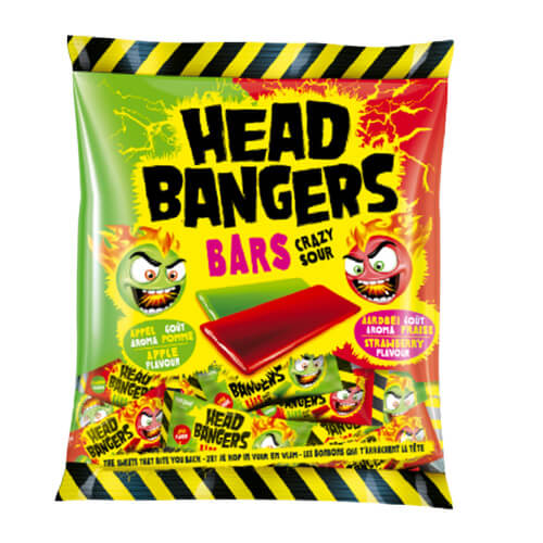 Läs mer om Head Bangers Bars Crazy Sour Straw/Apple 180g