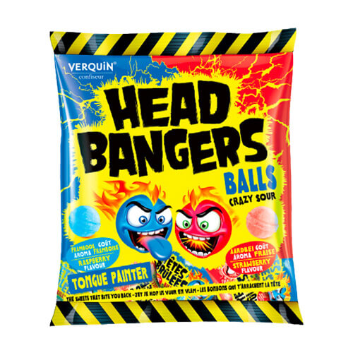 Läs mer om Head Bangers Balls Crazy Sour Straw/Rasp 180g