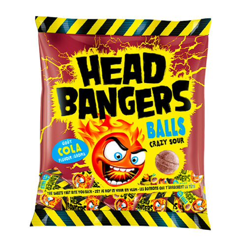 Läs mer om Head Bangers Balls Crazy Sour Cola 180g