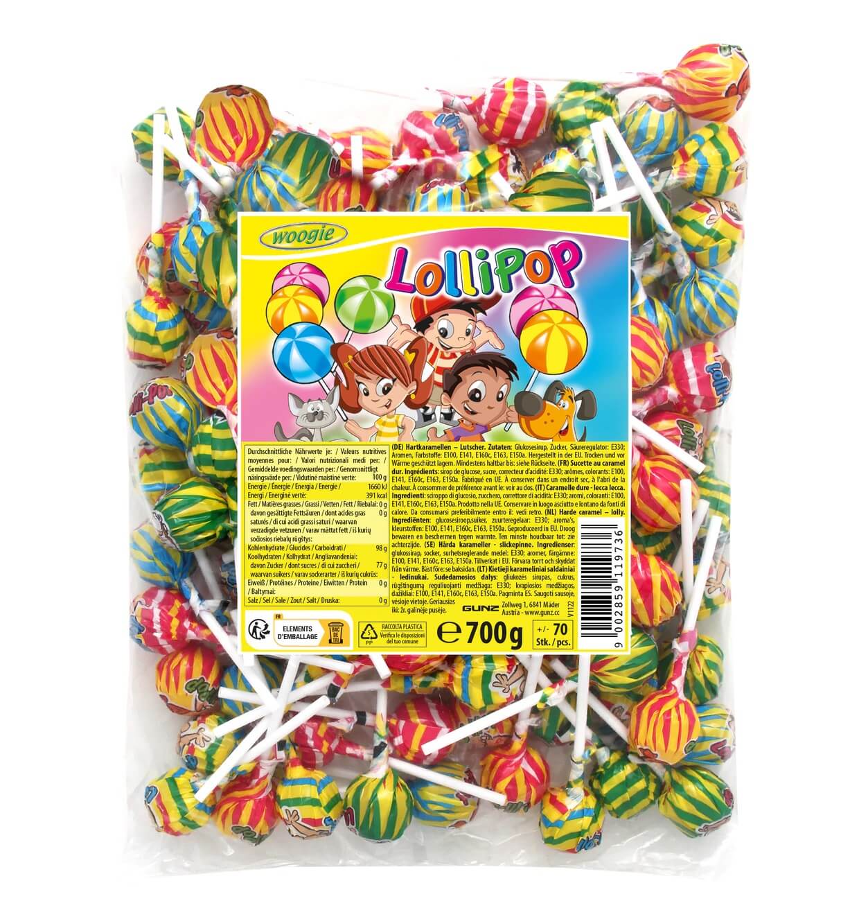 Läs mer om Woogie Lollipops 700g