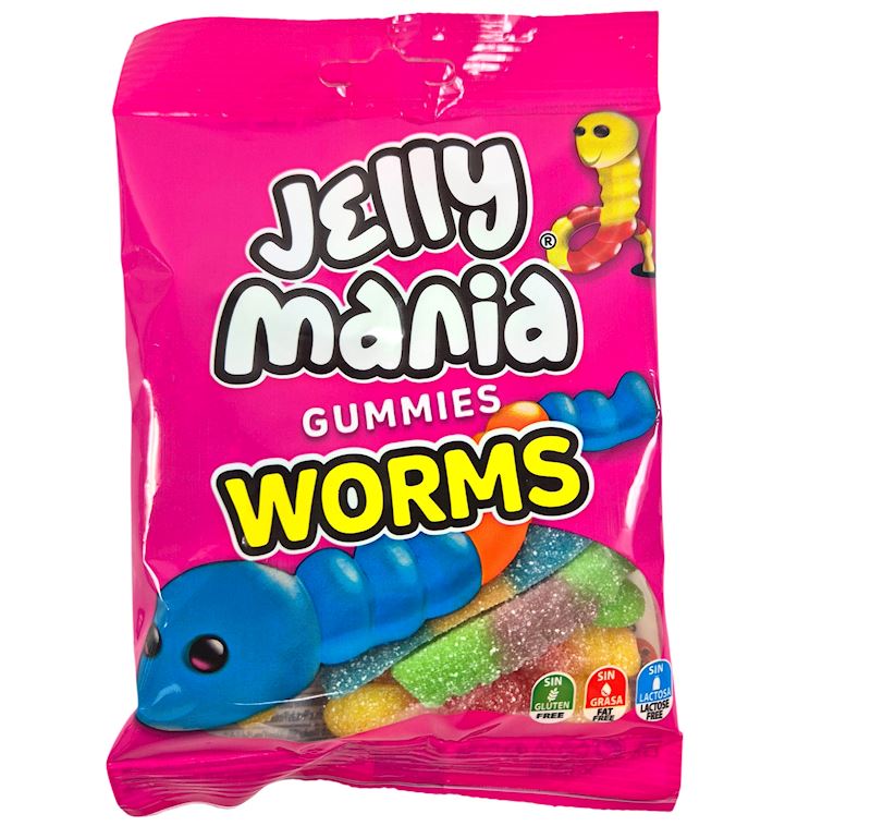 Jake Jelly Mania Worms 100g | Godis | Gottegrisen