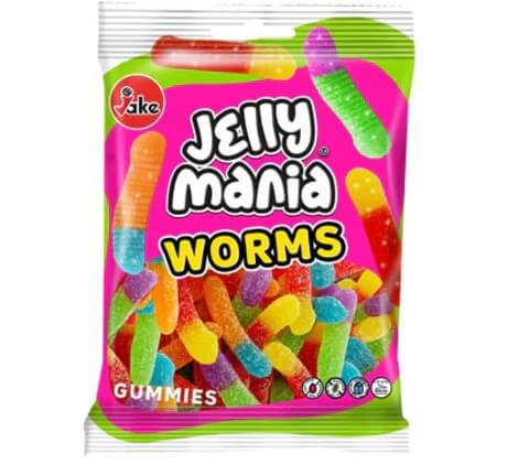 Läs mer om Jake Jelly Mania Worms 100g